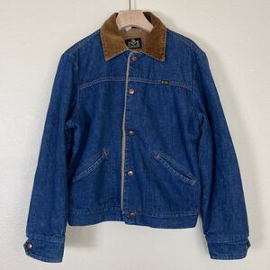 Vintage 60's-70's Maverick Denim Bluebell Sherpa Lined Jacket Mens Chore Coat